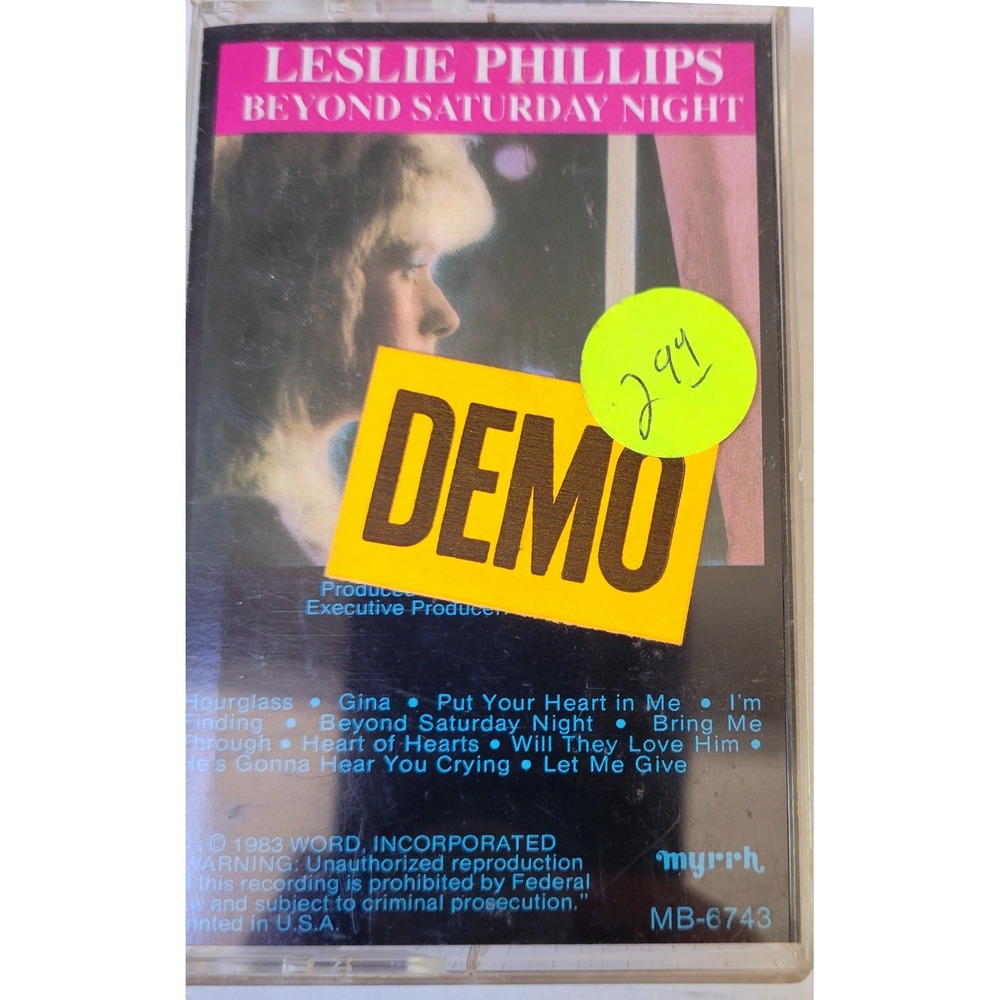 Leslie Phillips Beyond Saturday Night Cassette Tape 1983 Myrrh USA Made CCM Pop